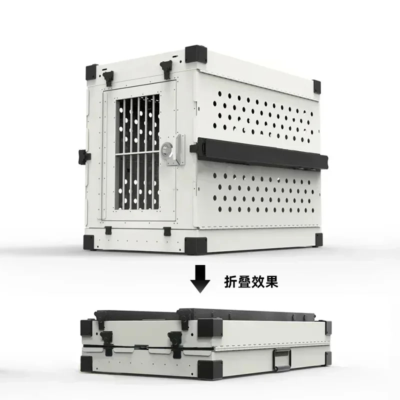 Heavy Duty Collapsible Aluminium Alloy Dog Crate Car Travel