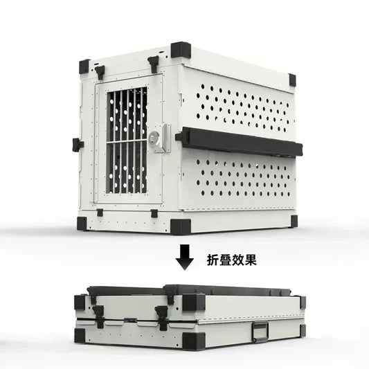 Heavy Duty Collapsible Aluminium Alloy Dog Crate Car Travel
