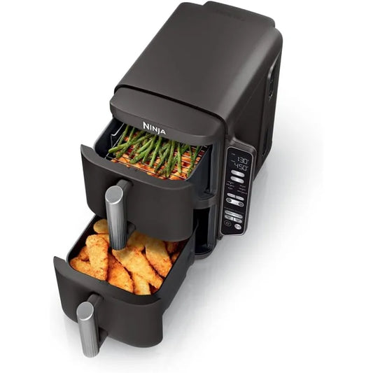 2-Basket Air Fryer, 8 QT, 6-in-1, Smart Finish & Match Cook