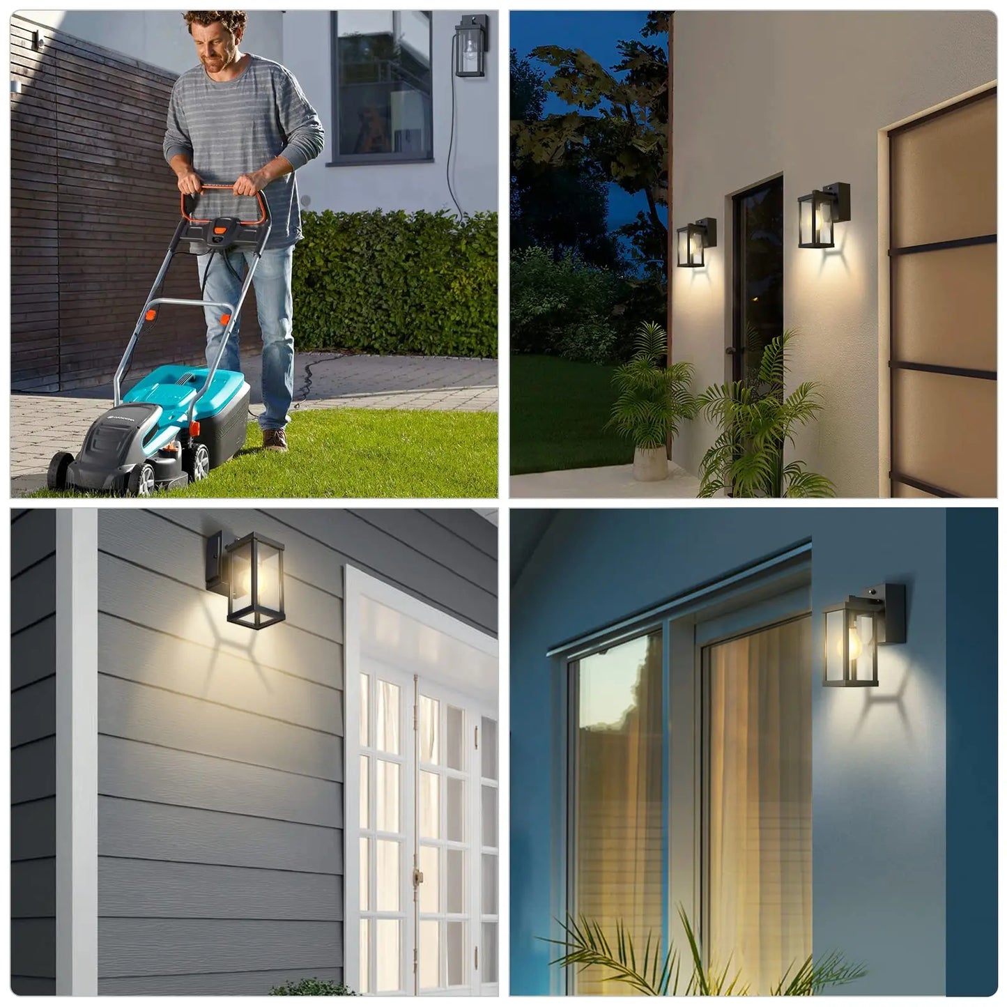 Outdoor Porch Lights with Outlet, Dusk to Dawn Porch Light Wall Light Fixture Waterproof Outdoor GFCI Outlet Outside Porch Wall