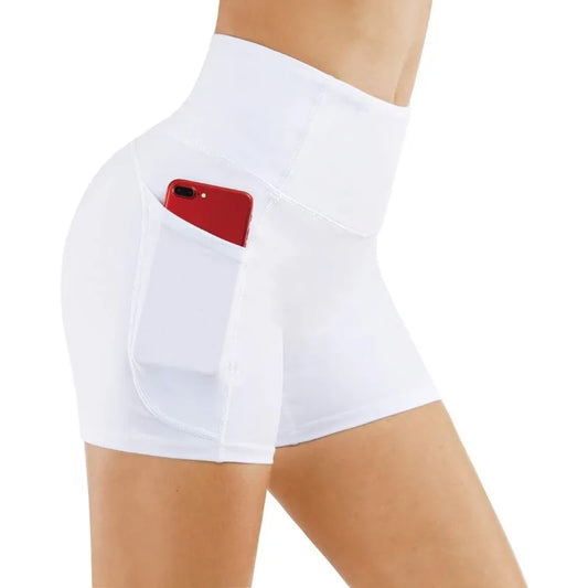 High Waist Yoga Shorts Tummy Control with Deep Pockets