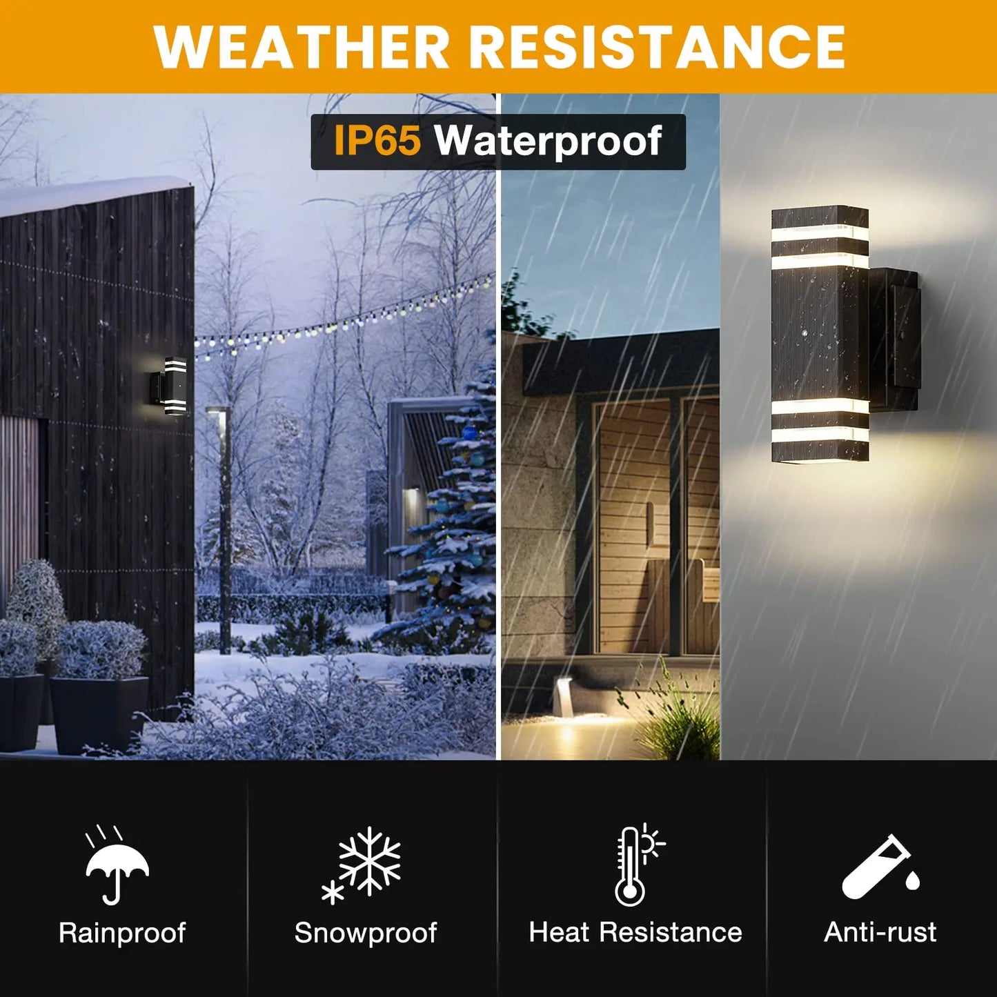 Outdoor Porch Lights with Outlet, Dusk to Dawn