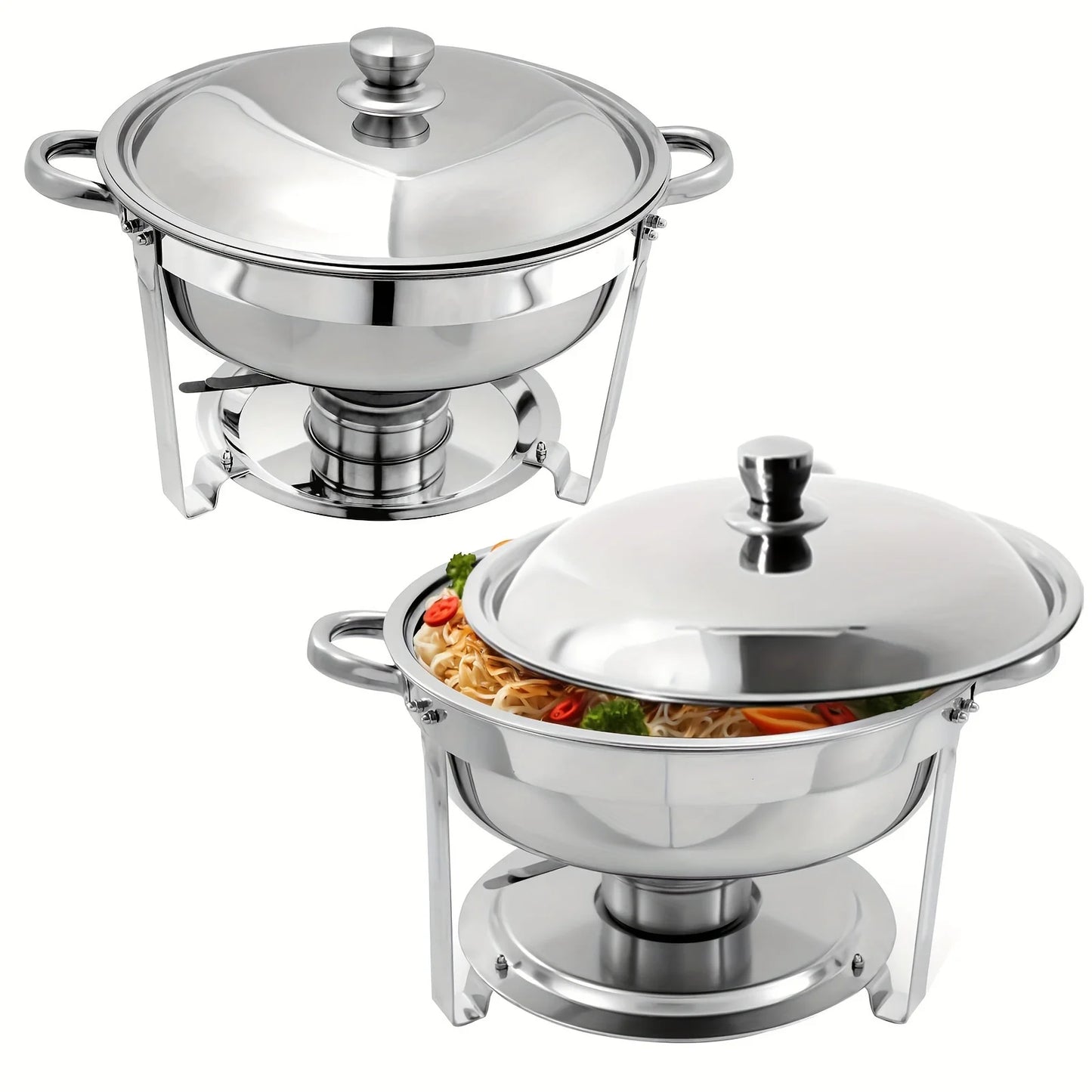 1/2/4/6/8 Packs 5-Qt Stainless Steel Chafing Dish Buffet