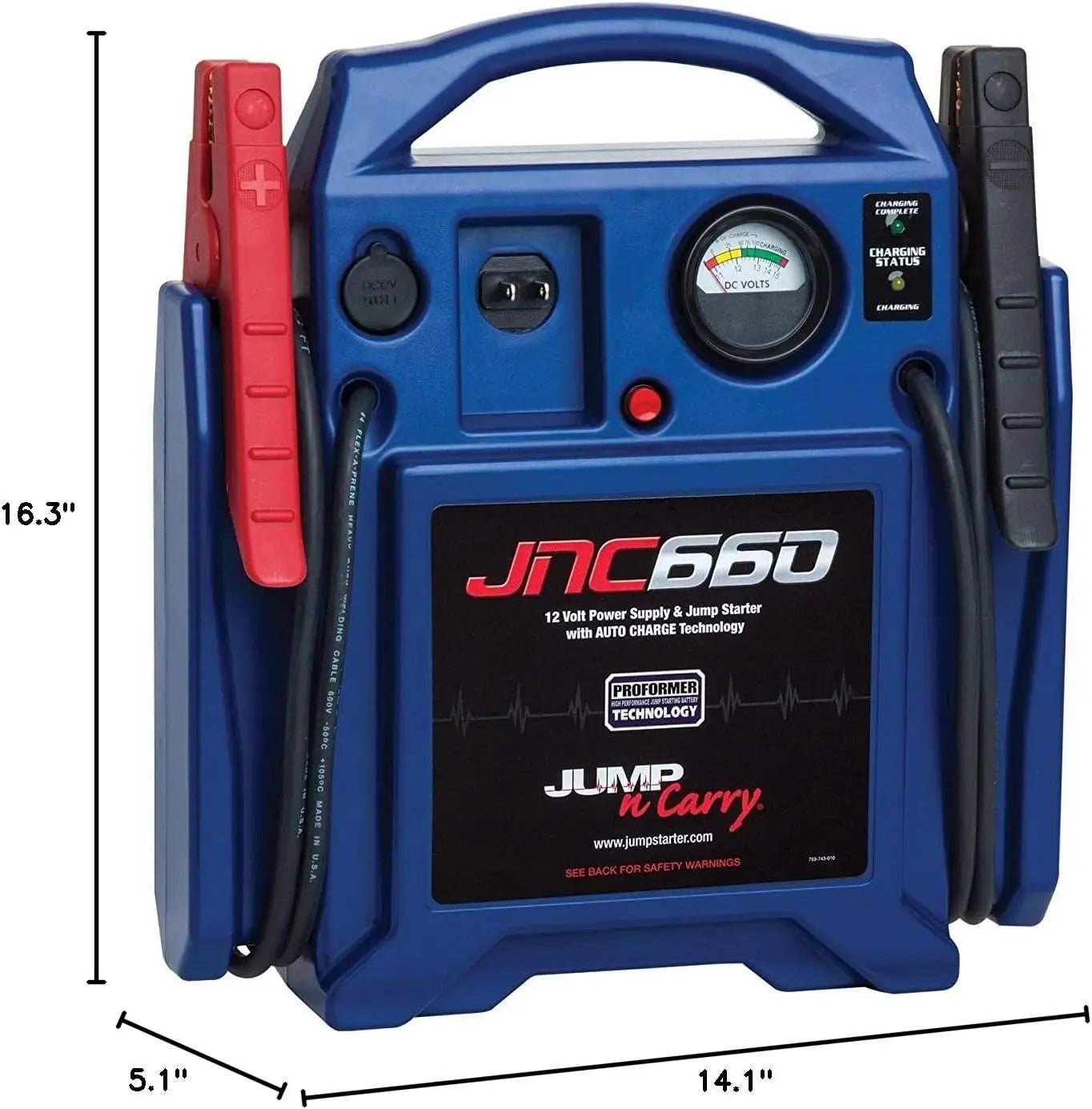 Jump-N-Carry JNC660 1700 Peak Amp 12 Volt Jump Starter , Blue