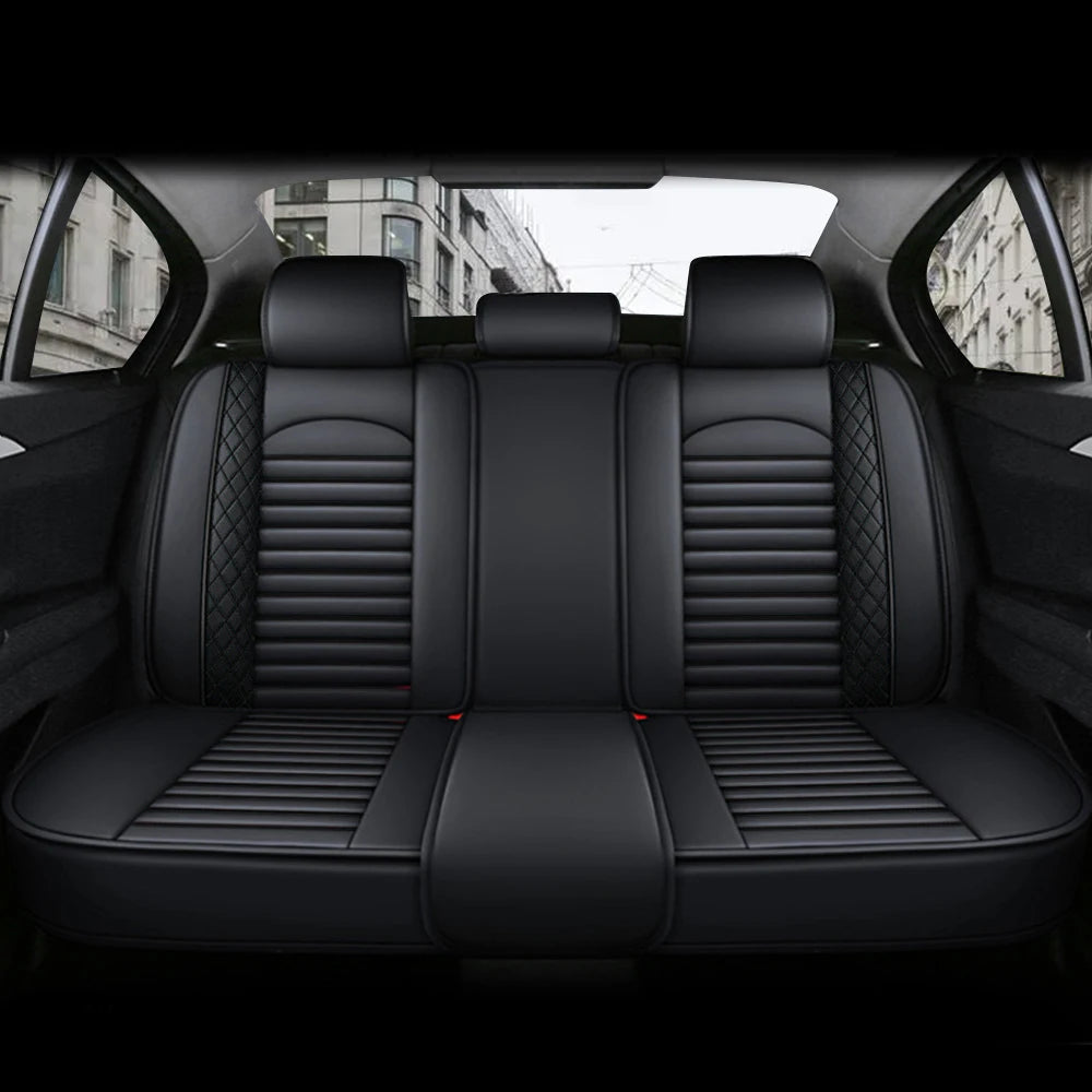 5-Seats PU Leather Universal Car Seat Covers Full set Front  and Rear Anti-scratch Protection For Sedan SUV Seat