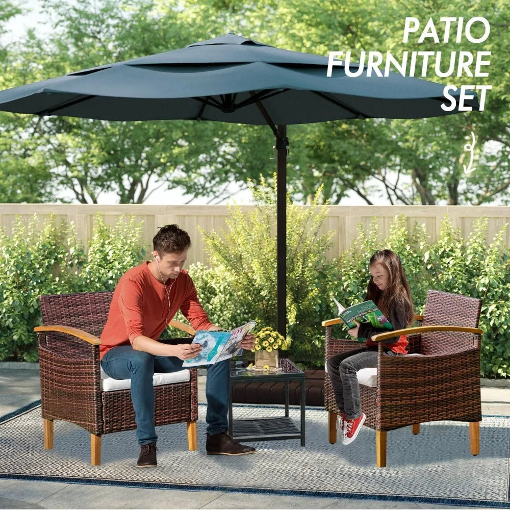 Outdoor Courtyard Furniture Set with Table, 2-Piece Set
