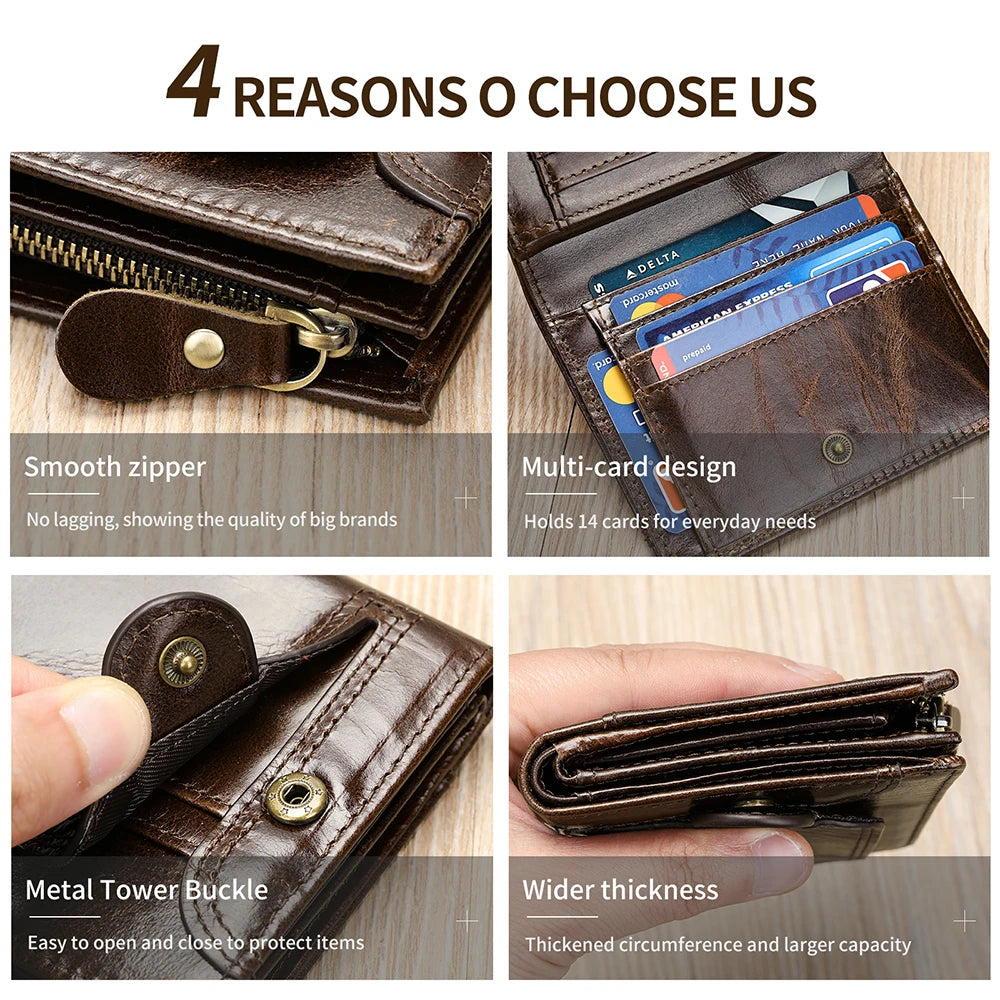 RFID Men Wallets Genuine Leather Wallets