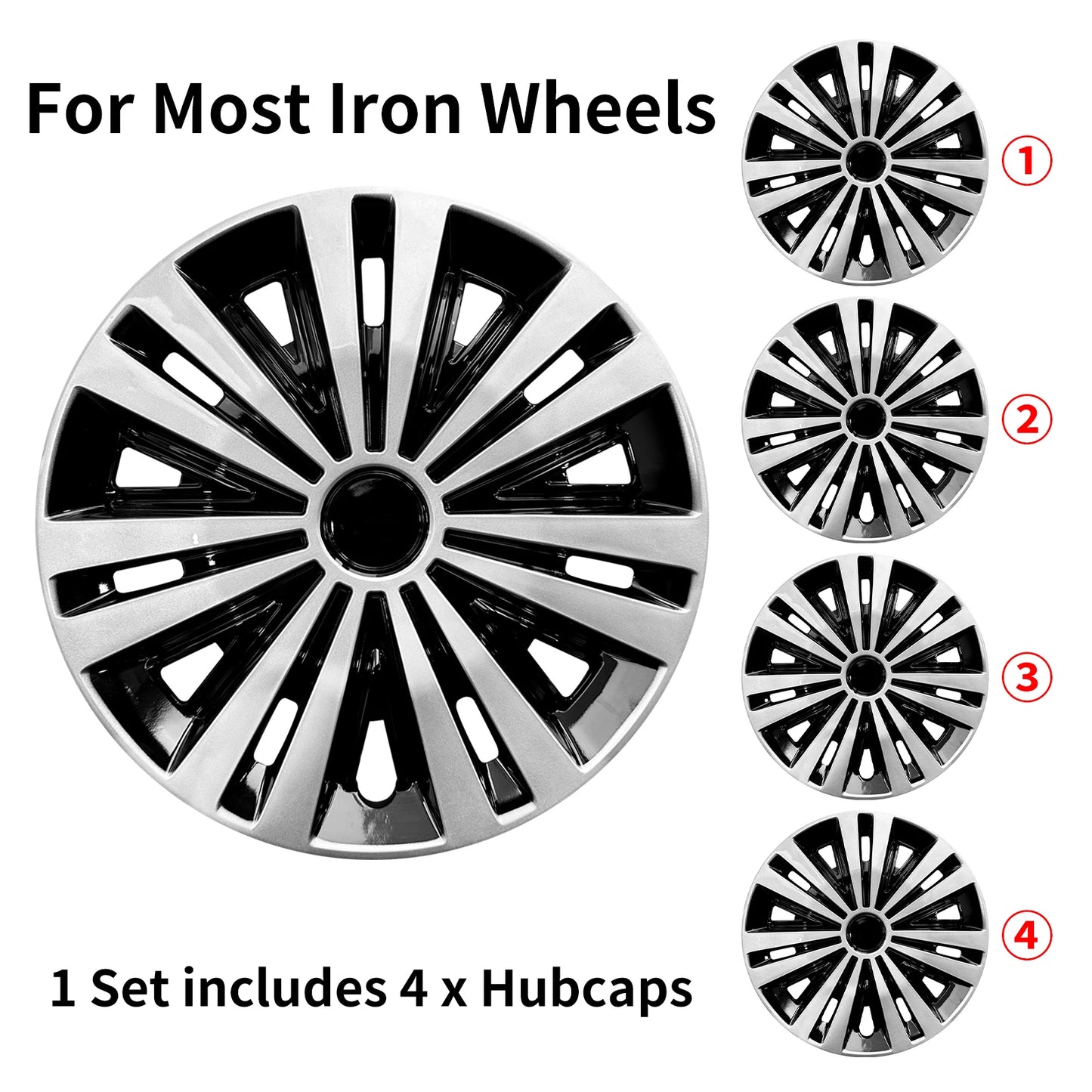 14 15 16 Inch Hub Cover for Iron Rim Set of 4