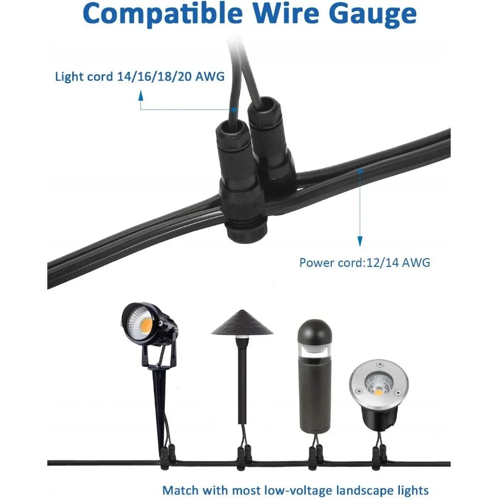 24 Pack RGBW Low Voltage Landscape Lights, 12W LED Remote Control, Wire Connectors, Waterproof Outdoor Spotlight