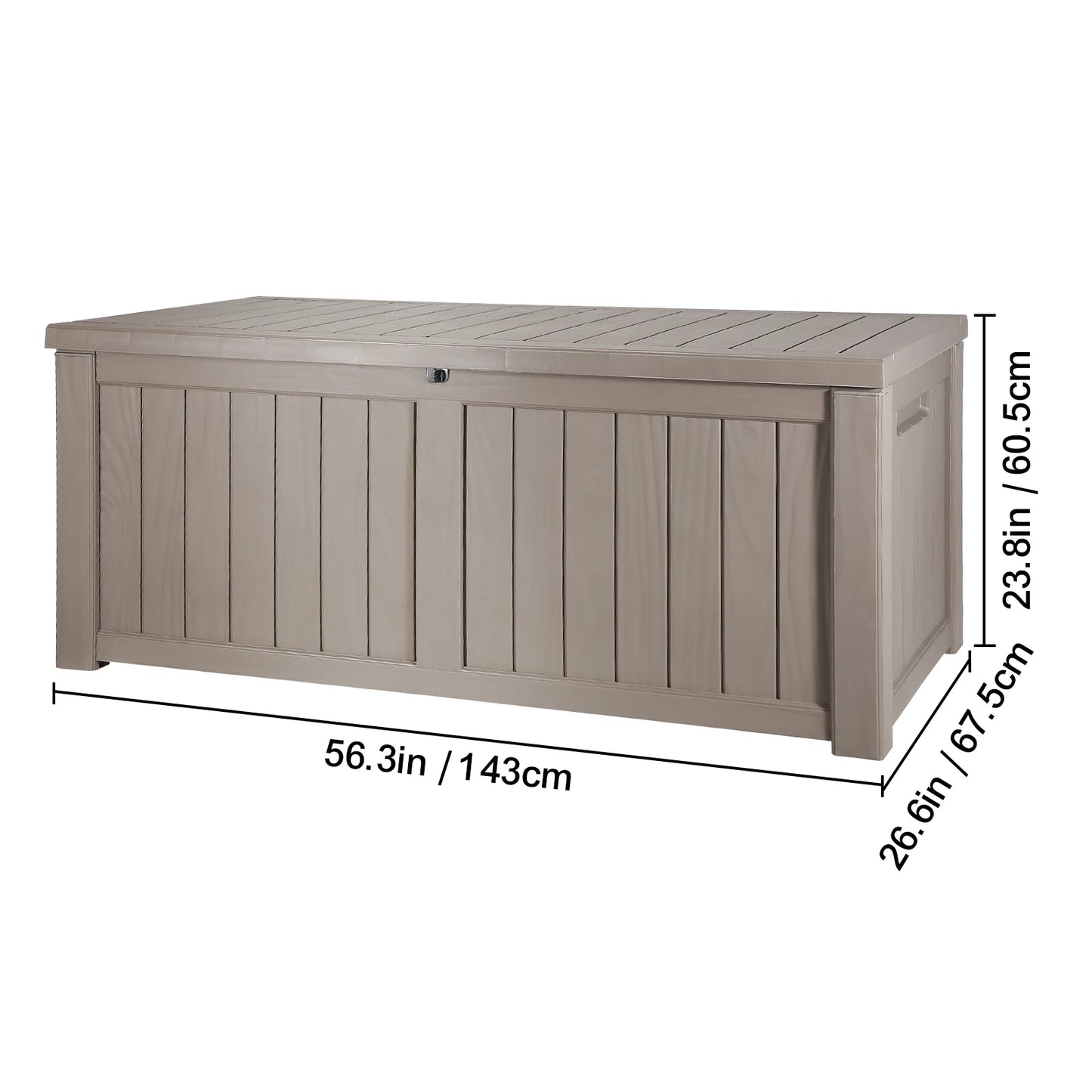 VEVOR Deck Box 100/120 Gallon Outdoor Storage Box Waterproof PP Deckbox with Aluminum Alloy Padlock for Patio Furniture and Pool Toys