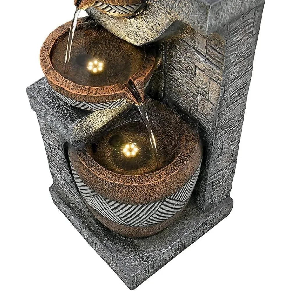 5-story indoor/outdoor garden fountain -42.5-inch modern floor standing stacked water feature -suitable for courtyard decoration