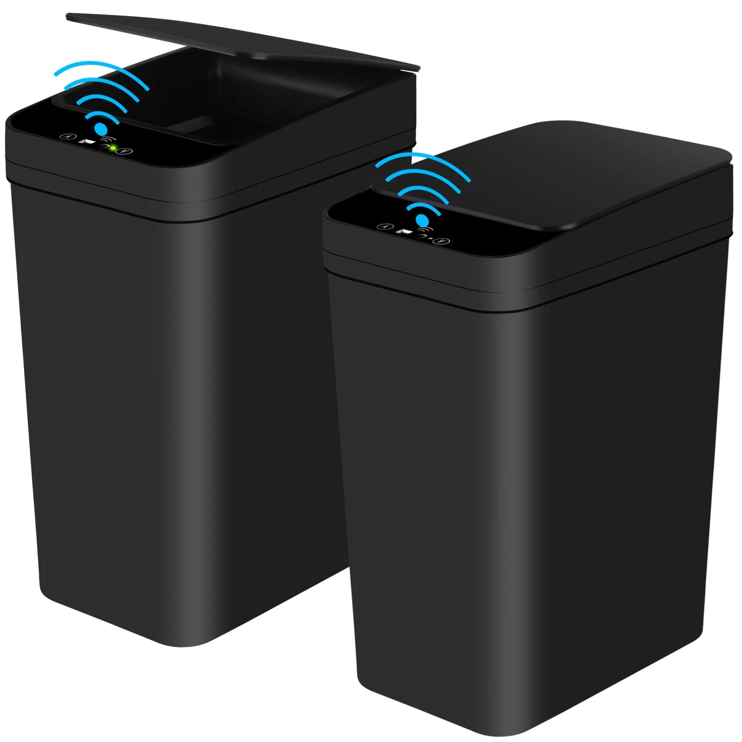 2 Pack 12L Touchless Motion Sensor Bathroom Trash Can Black