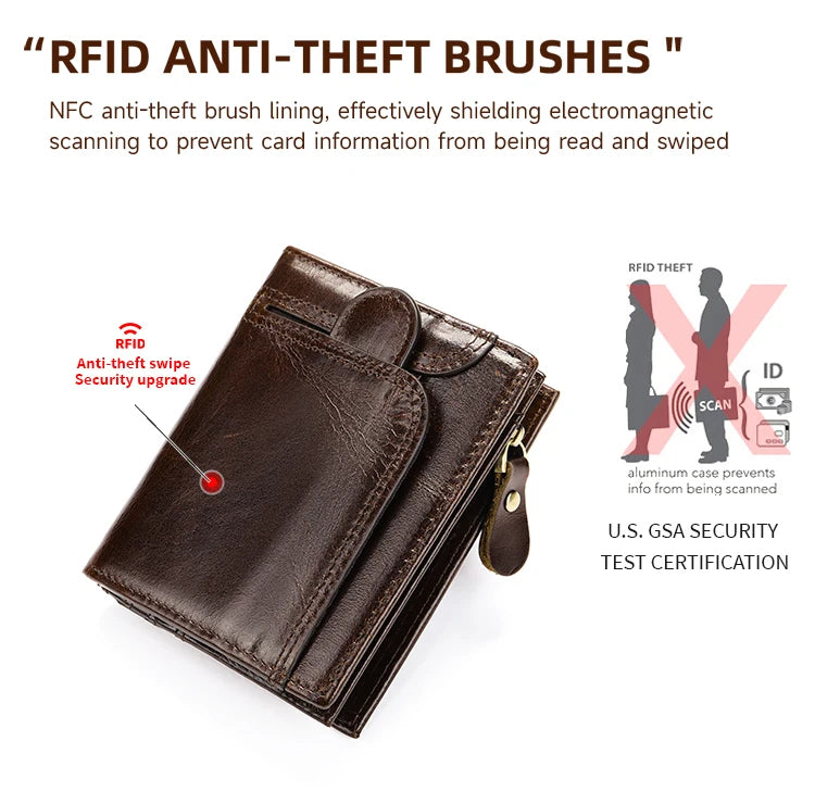 RFID Men Wallets Genuine Leather Wallets