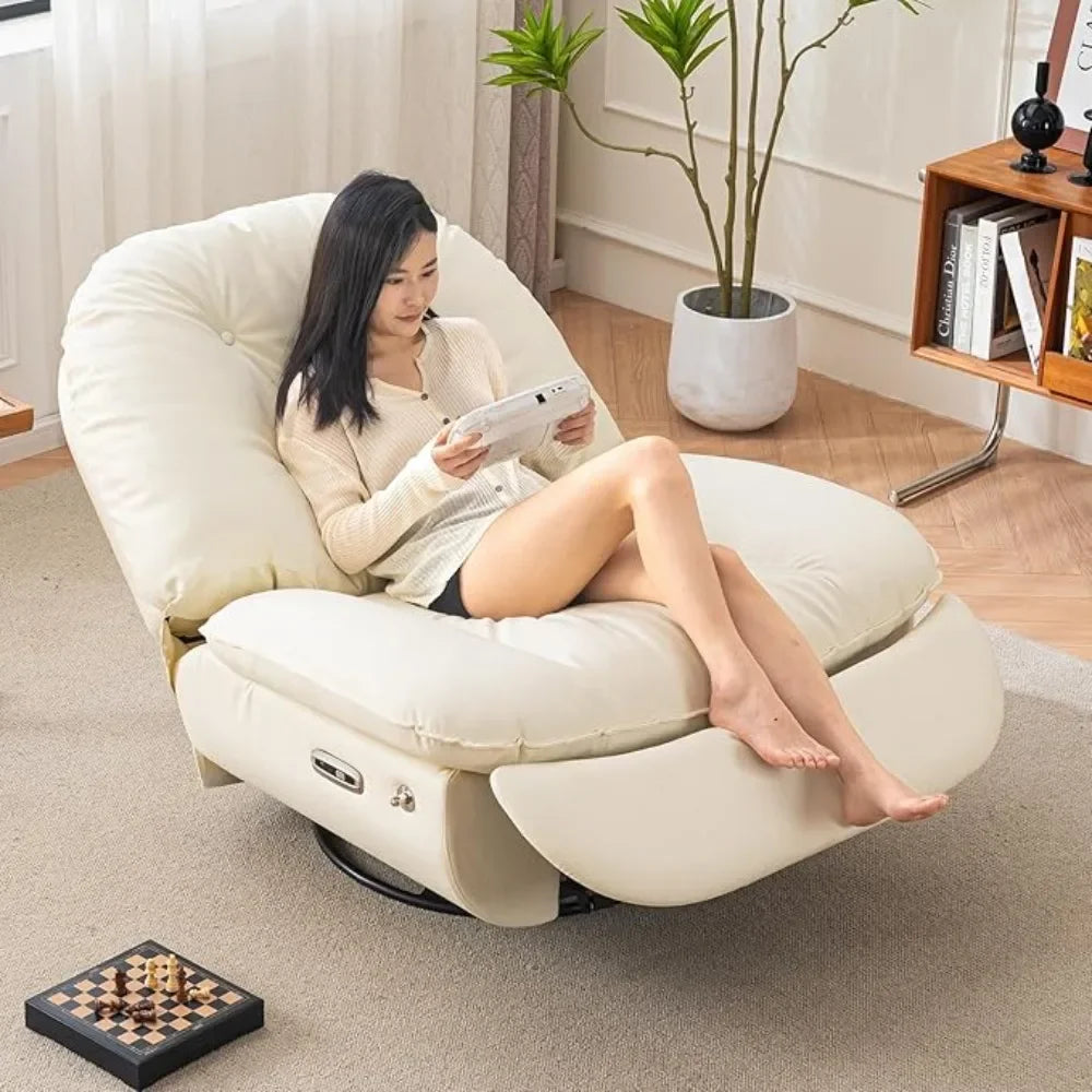 Oversized Electric Recliner Chair, 360 Swivel Rocking Glider