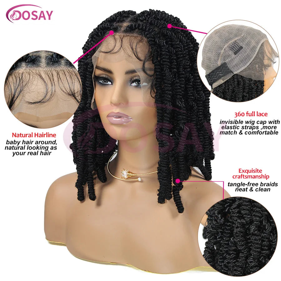 Synthetic Full Lace 12" Short Bob Knotless Box Braided Wig