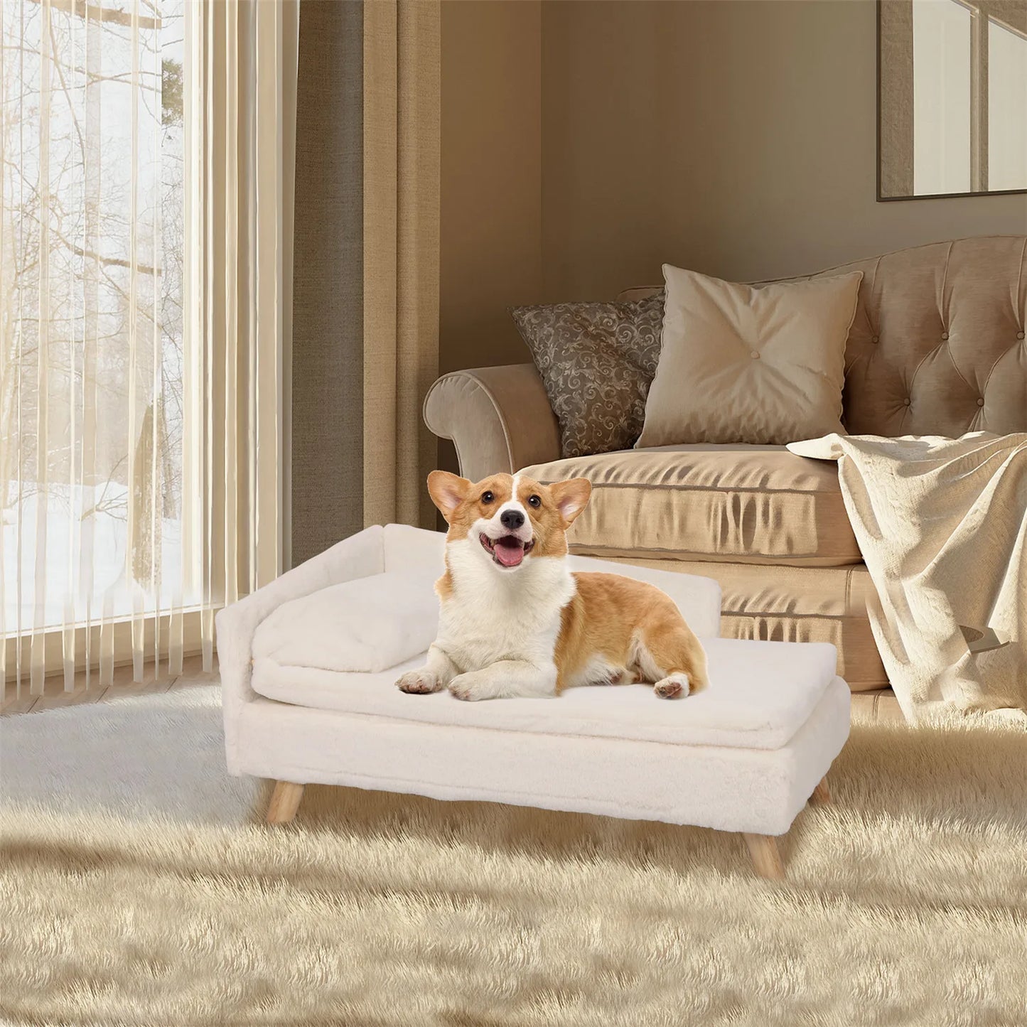 Elevated Pet Bed Cozy Pad Waterproof for Small Dog and Kitten