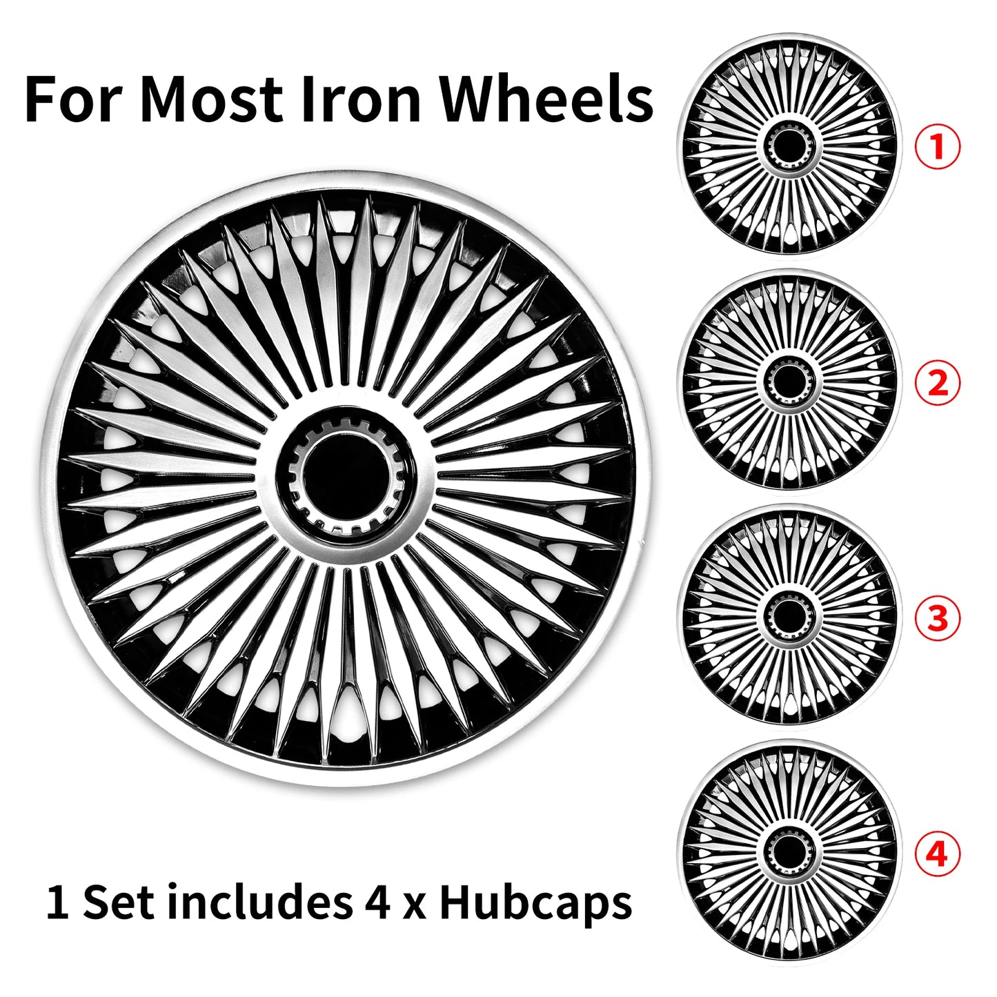 14 15 16 Inch Hub Cover for Iron Rim Set of 4