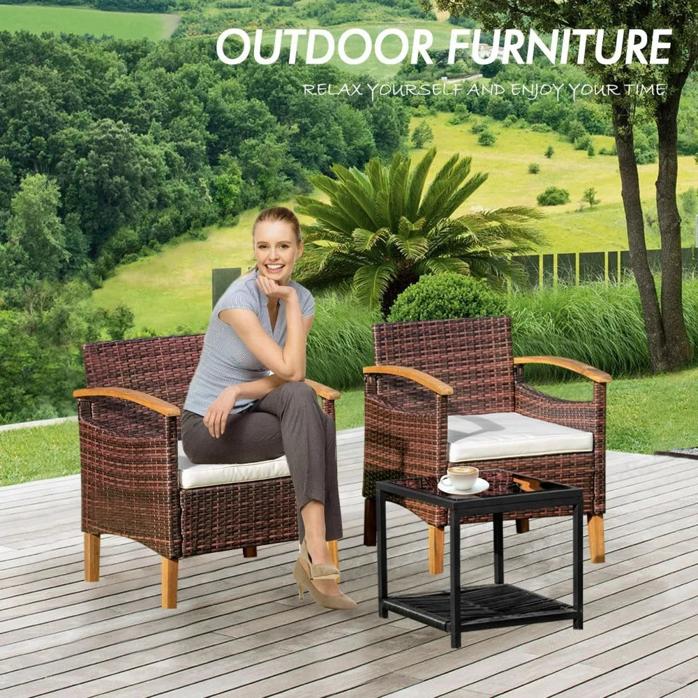 Outdoor Courtyard Furniture Set with Table, 2-Piece Set
