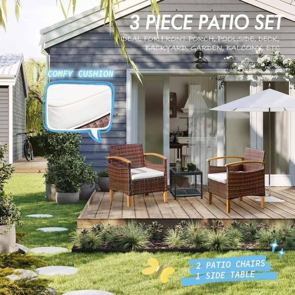 Outdoor Courtyard Furniture Set with Table, 2-Piece Set