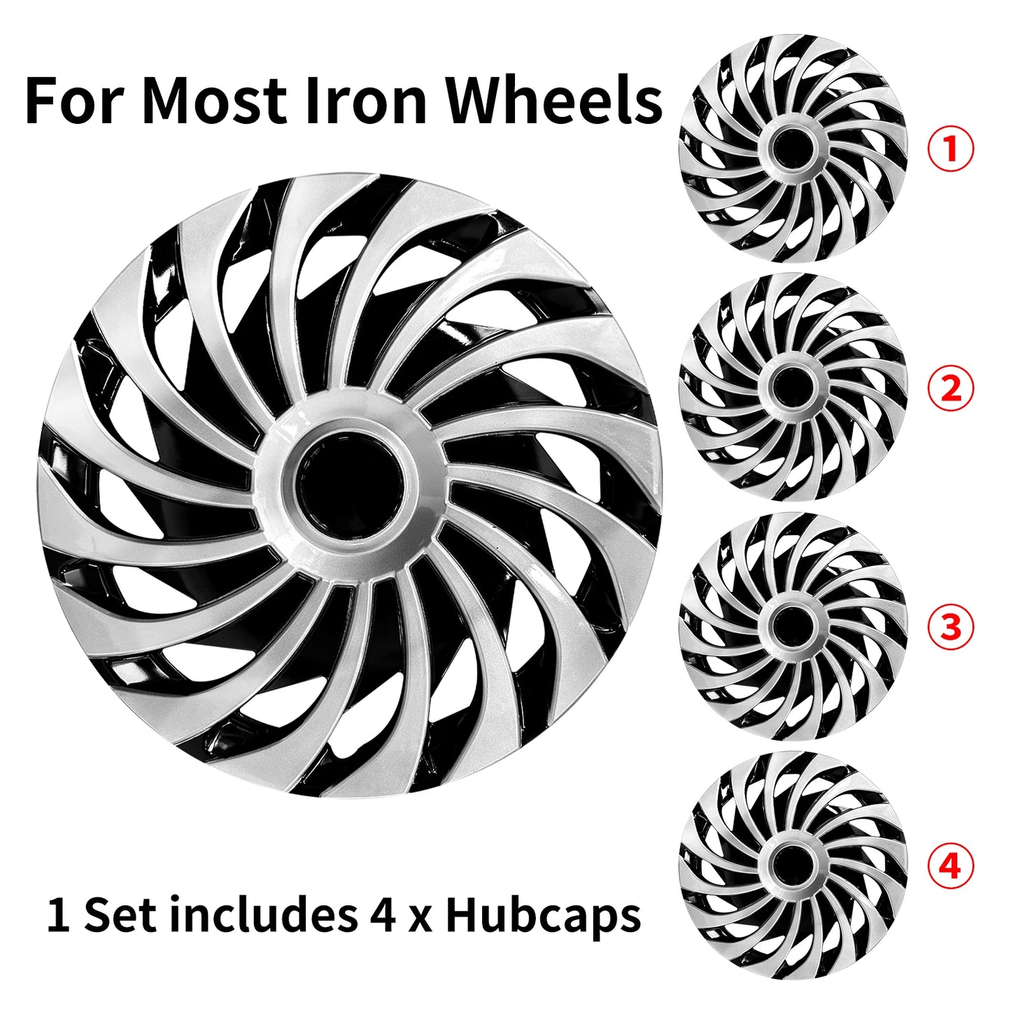 14 15 16 Inch Hub Cover for Iron Rim Set of 4