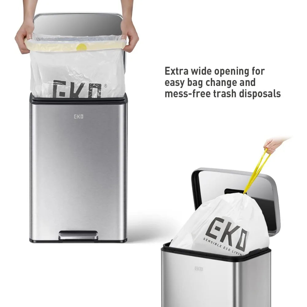 Madison Brushed Stainless Step Trash Can 50 Liter 13.2 Gallon